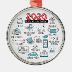 2020 Karantänaktivitetsminnesstund Julgransprydnad Metall