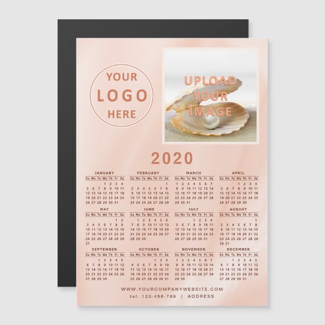 2020 Magnetic Fridge Promotional Business Calendar (Fram/baksida)