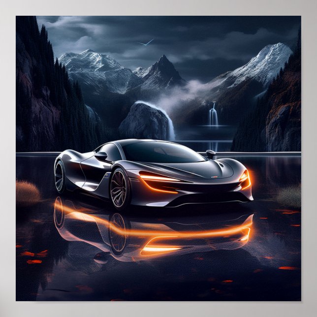 2020 McLaren Speedtail Supercar Sports Car Poster (Framsidan)