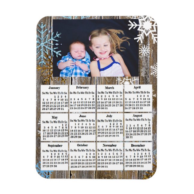 2020 MINI Calendar Magnets med ditt familjefoto Magnet (Vertikal)