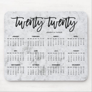 2020 modern typografi för kalender och musmatta