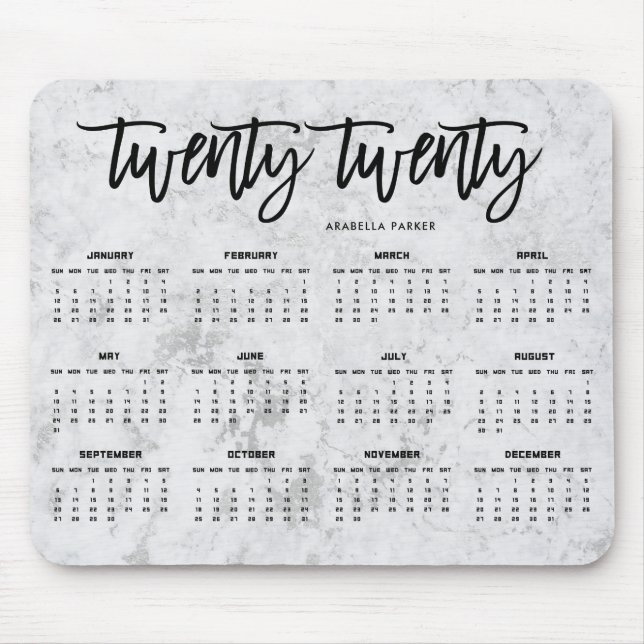 2020 modern typografi för kalender | och musmatta (Framsidan)
