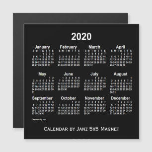 2020 Neon White Calendar av Janz 5x5 Magnet