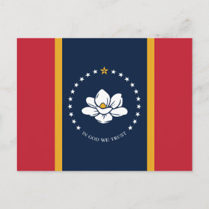 2020 Ny mississippi i Gud Vi litar på Statlig flag Vykort