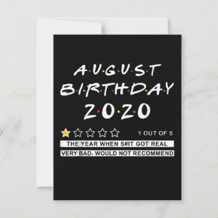 2020 recension Augusti Födelsedag Mycket Dålig Inbjudningar