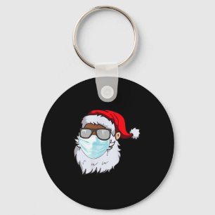 2020 Santa med ansiktsmask Black African American  Nyckelring