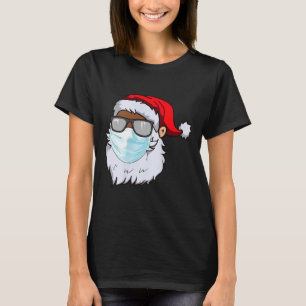 2020 Santa med ansiktsmask svart afroamerikansk C T Shirt