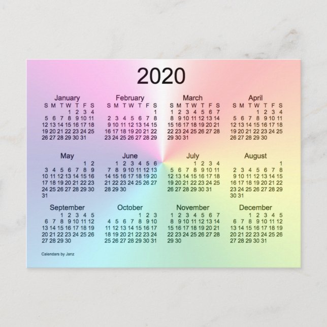 2020 Shimmer Mini Calendar av Janz Vykort (Framsida)