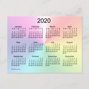2020 Shimmer Mini Kalender av Janz Vykort