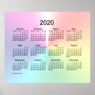 2020 Shimmer Väggkalender av Janz Print Poster
