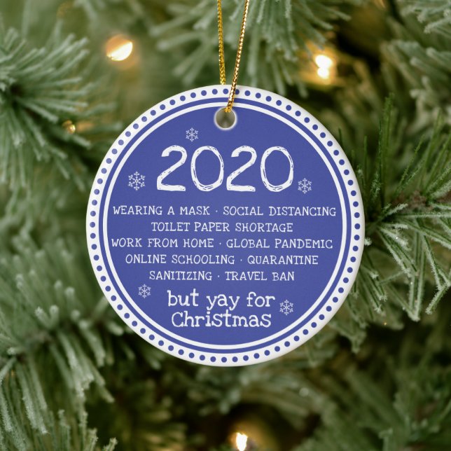 2020 Sög Men Yay För Jul Blå Julgransprydnad Keramik (Träd)
