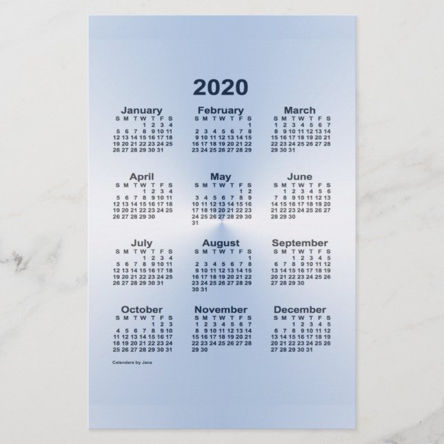 2020 Steel Blue Calendar av Janz Brevpapper (Framsida)