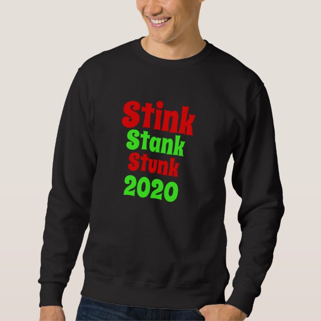 2020 Stink Stank Stunk Funny jul Pajamas Lång Ärmad Tröja (Framsida)