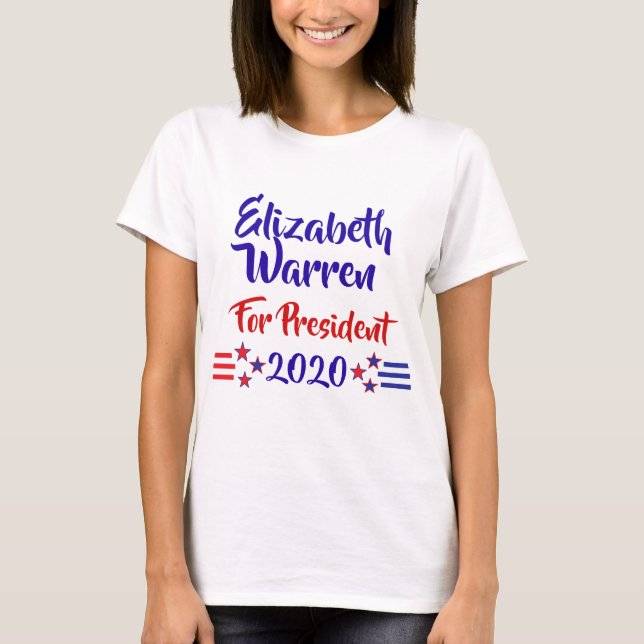 2020 Stöd till valet Elizabeth Warren T Shirt (Framsida)