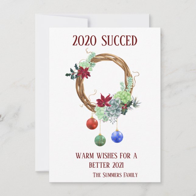 2020 Succulent Funny Covid Helgdag Kort (Framsida)