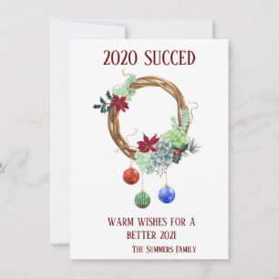 2020 Succulent Funny Covid Helgdag Kort