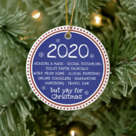 2020 Suckade Men Jättebra Jul Röd Blå Julgransprydnad Keramik