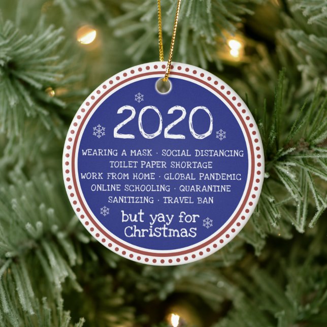 2020 Suckade Men Jättebra Jul Röd Blå Julgransprydnad Keramik (Träd)