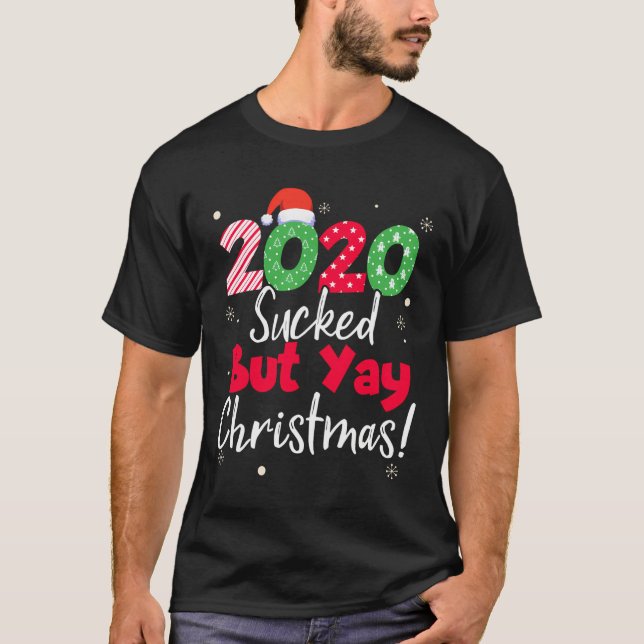 2020 Suckade, men Julfusk i Julafton matchande T Shirt (Framsida)