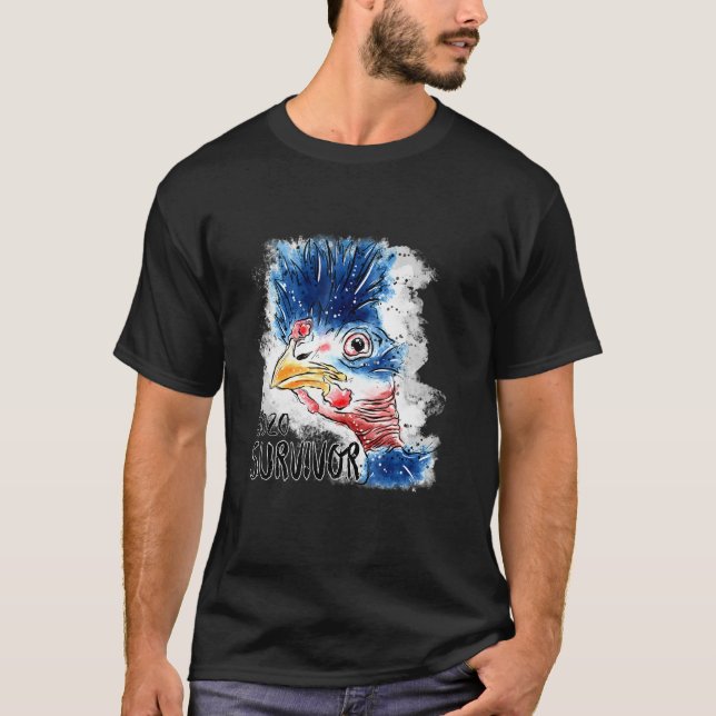 2020 Survivor Kyckling Med Attityd Design T Shirt (Framsida)
