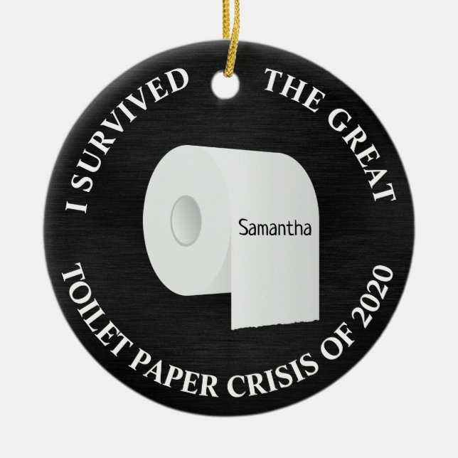 2020 Toilet Papper, svart julklapp Julgransprydnad Keramik (Framsidan)