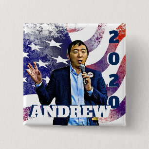 2020 Val Andrew Yang Support Button Knapp