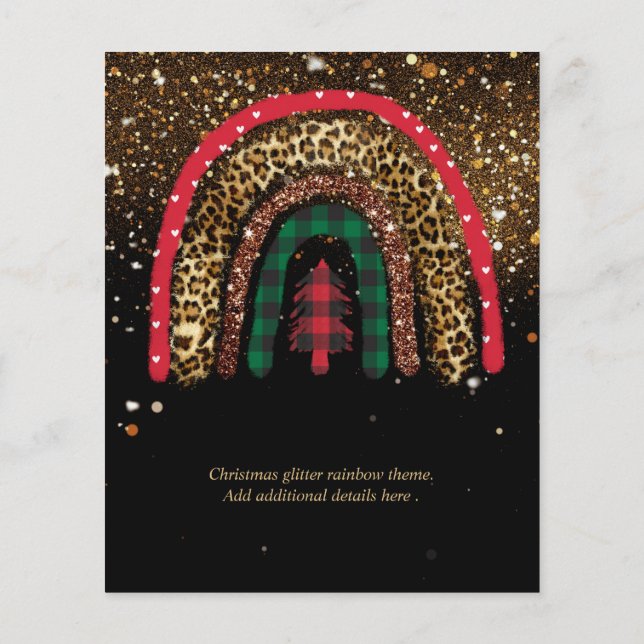 2021 Anpassningsbar Jul: Regnbåge Guld Glitter Gla (Baksida)