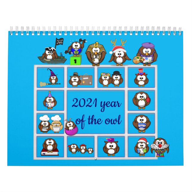 2021 år för ugglekalender kalender (Omslag)