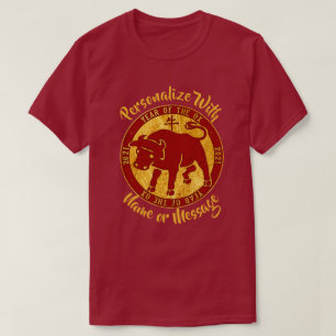 2021 Året för Ox Guld T Shirt
