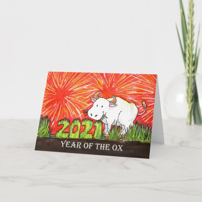 2021 Årets oxe gratulationskort Kort (Framsida)