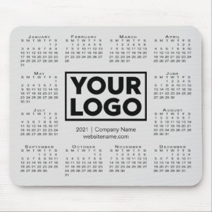 2021 års kalender Business Company Logotyp Grått Musmatta