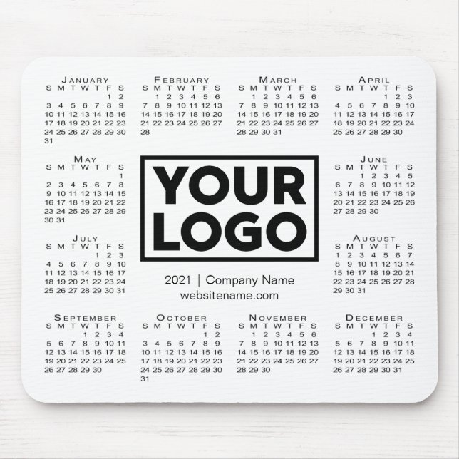2021 års kalender Business Company Logotyp White Musmatta (Framsidan)