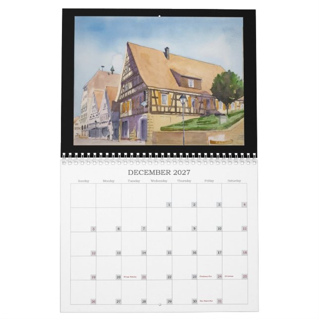 2021 års kalender, "Ett år med vattenfärgade målni Kalender (Dec 2027)