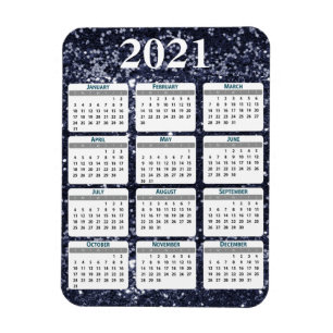 2021 års kalender för Fullt Chunky Glitter Gnistra Magnet
