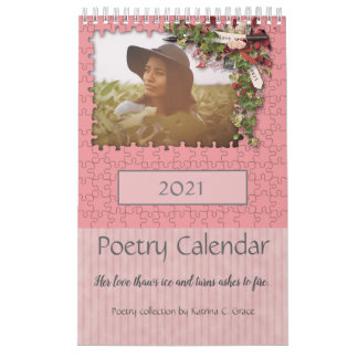 2021 års kalender för Rosa av blomman