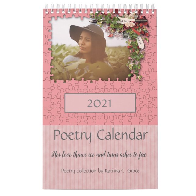 2021 års kalender för Rosa av blomman (Omslag)