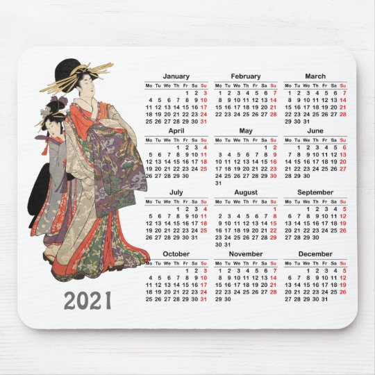 2021 Ars Kalender Vintage Japansk Utskriftsmusram Musmatta Zazzle Se