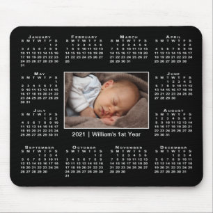 2021 års moderna kalender Ditt foto och Namn på Musmatta