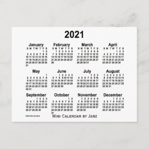 2021 års vita minikalender från Janz Vykort
