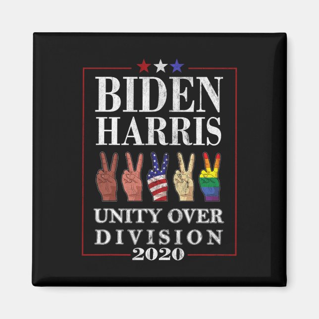 2021 Biden Harris Unity Over Division Gift Magnet (Framsidan)