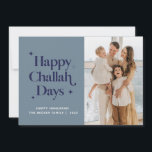 2021 Blå lyckliga Challah-dagar Hanukkah Anpassad  Julkort<br><div class="desc">© Gorjo Designs. Tillverkad för dig via Zazzle-plattformen.

// Behöver du hjälp med att anpassa din design? Har du andra idéer? Kontakta mig (Zoe) direkt via kontaktknappen nedan.</div>