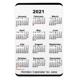 2021 Black Helgdag Calendar av Janz Magnet
