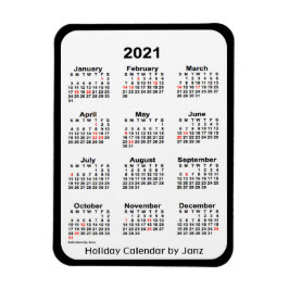 2021 Black Helgdag Calendar av Janz Magnet