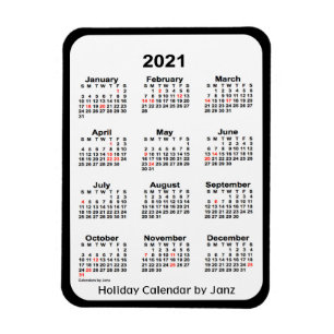2021 Black Helgdag Calendar av Janz Magnet