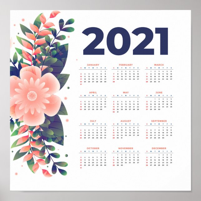 2021 Blomkalender Poster (Framsidan)