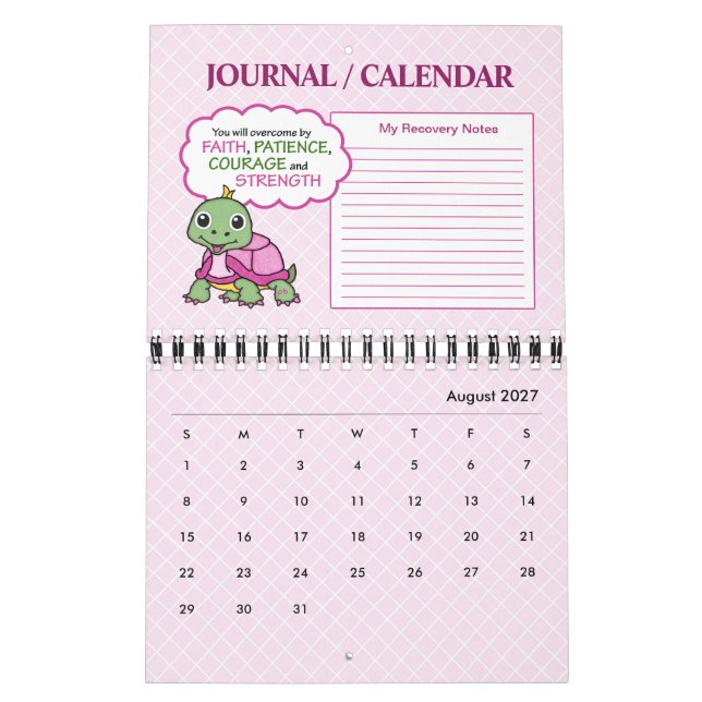 2021 Breast Cancer Recovery Citat Journal Kalender (Aug 2027)