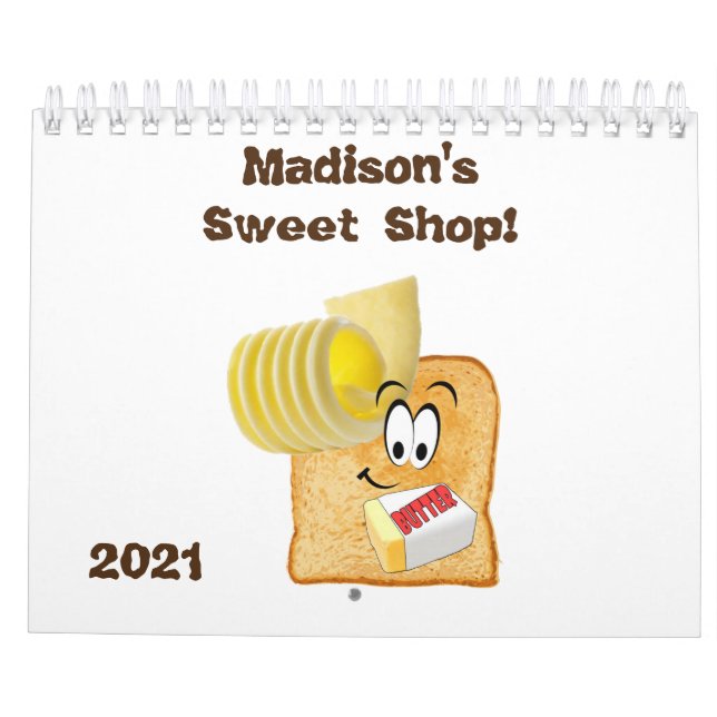 2021 Calendar Bakery Sweet Donuts Cupaka Kalender (Baksida)