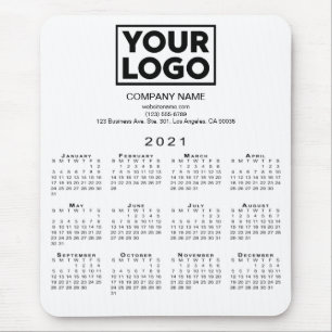2021 Calendar Company Logotyp and Text on White Musmatta