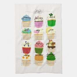 2021 Calendar Cuptårta Kitchen Tea Towel Kökshandduk