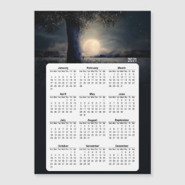2021 Calendar Magic Träd Full Moon